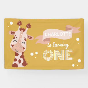 Wild One Party Animal Giraffe Banner