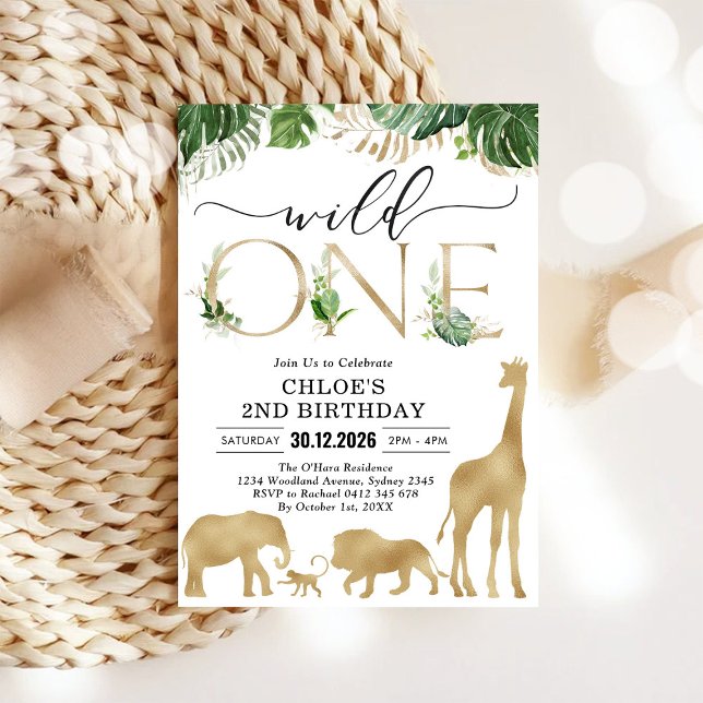 Wild One Party Animals 1st Birthday Invitation (Creator Uploaded)