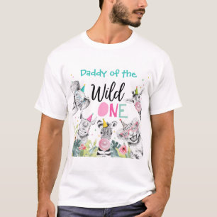 Wild One Party Animals Birthday Girl Birthday Dad T-Shirt