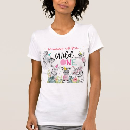 Wild One Party Animals Birthday Girl Birthday Mom T_Shirt