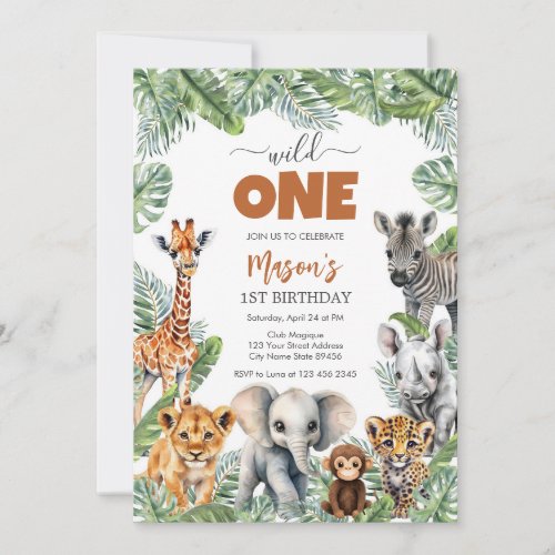 Wild One Party Animals Kids 1st Birthday