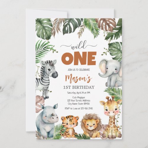 Wild One Party Animals Kids 1st Birthday