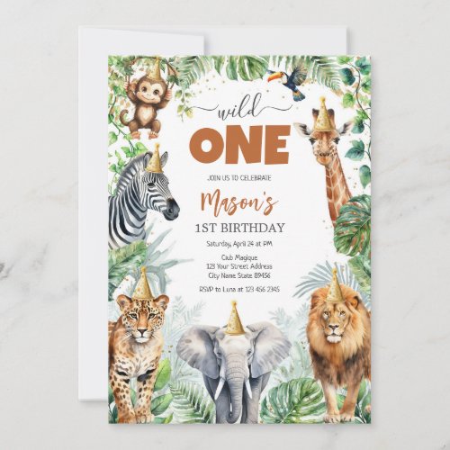 Wild One Party Animals Kids 1st Birthday