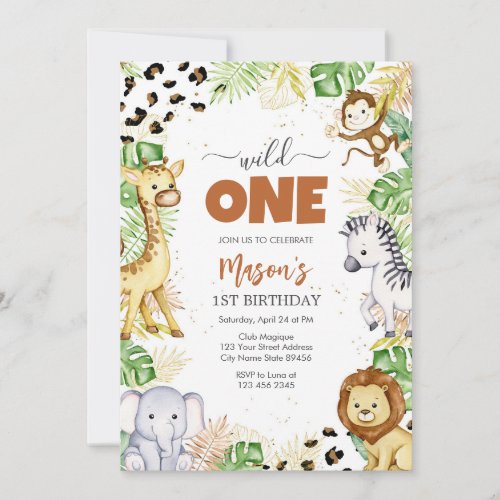 Wild One Party Animals Kids 1st Birthday