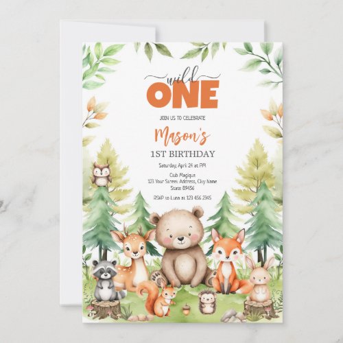 Wild One Party Animals Kids 1st Birthday