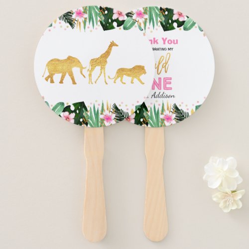 Wild One Party Hand Fan Jungle Animals Party Favor
