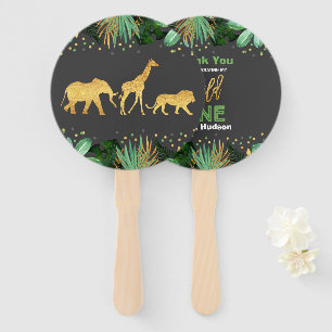 Wild One Party Hand Fan Jungle Animals Party Favor