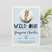 Wild One Party Invitation | Little Raccoon (Standing Front)