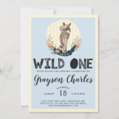 Wild One Party Invitation | Little Raccoon (Front)