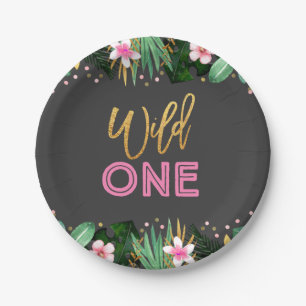 Wild One Party Paper Plate Jungle Animals Party