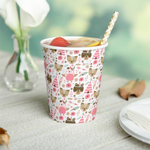 Wild One Pattern  Woodland Camping Animals Paper Cups