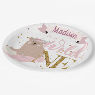 Wild One Personalized Birthday Girl Paper Plates