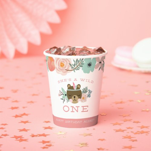 Wild One Personalized First Birthday Paper Cups
