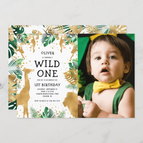 Wild One Photo Safari 1st Birthday Invitation