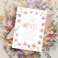 Wild One Pink Purple Wildflowers First Birthday