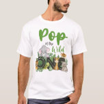 Wild One Pop Jungle Safari Birthday family T-Shirt<br><div class="desc">Wild One Pop Papaw Grandpa Jungle Safari Birthday family T-Shirt</div>