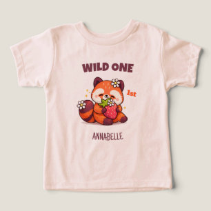 Wild One Red Panda First Birthday Toddler T-shirt