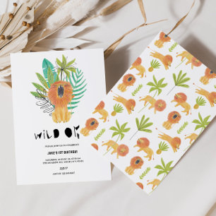 WILD ONE Safari 1st Birthday Invitation