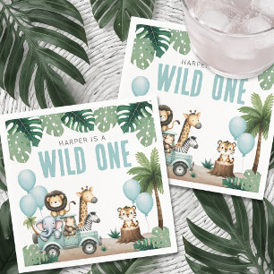Wild One Safari 1st Birthday Napkins