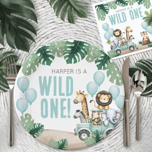 Wild One Safari 1st Birthday Paper Plates
