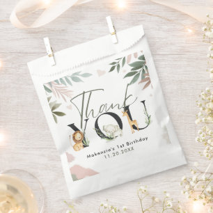 Wild One Safari 1st Birthday Party Favor Bag