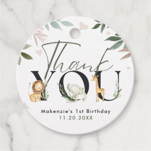 Wild One Safari 1st Birthday Party Favor Tags
