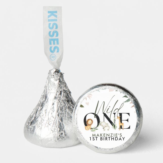 Wild One Safari 1st Birthday Party Hershey®'s Kisses® (Front)