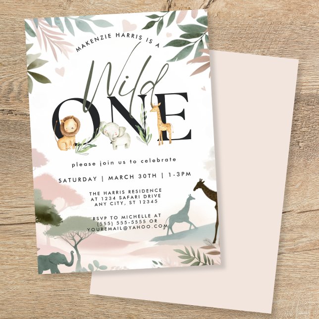 Wild One Safari 1st Birthday Party Invitation (Creator Uploaded)