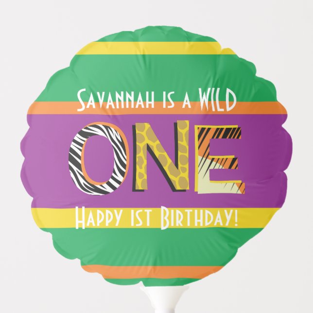 Wild One Safari 1st Birthday Party Kid's Balloon (Front)