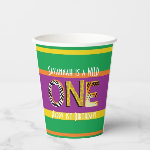 Wild One Safari 1st Birthday Party Kids Paper Cups