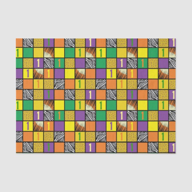 Wild One Safari 1st Birthday Party Kid's Tissue Paper (Front)