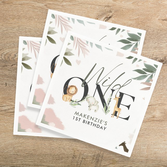 Wild One Safari 1st Birthday Party Napkins (Creator Uploaded)