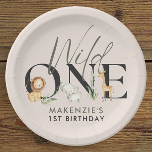 Wild One Safari 1st Birthday Party Paper Plates