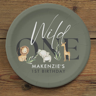Wild One Safari 1st Birthday Party Paper Plates