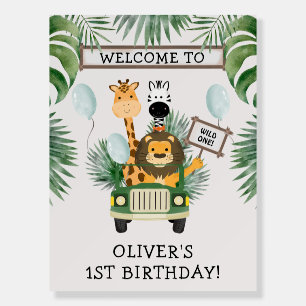 Wild One Safari 1st Birthday Welcome Sign
