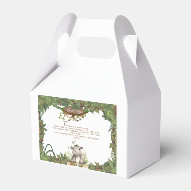 Wild One Safari Adventure Baby Shower Favor Box (Front Side)