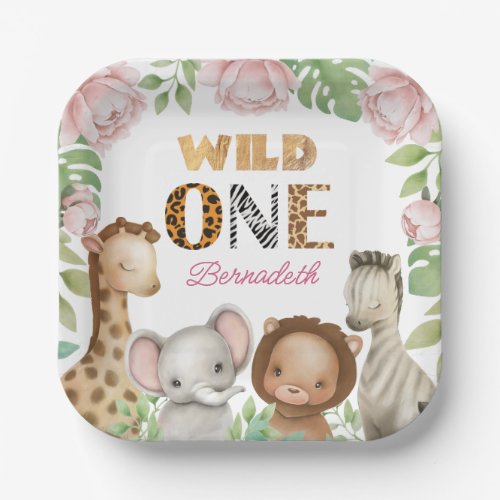 Wild One Safari and Peny 1st Birthday Party Paper Plates