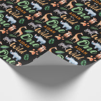Wild One Safari Animal 1st Birthday Wild Things Wrapping Paper