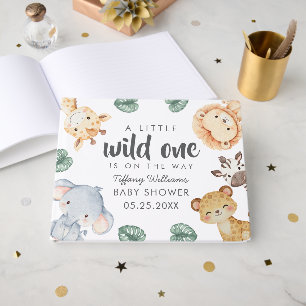 Wild One Safari Animal Baby Shower Decor Guest Book