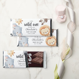 Wild One Safari Animal Baby Shower Decor Hershey Bar Favors