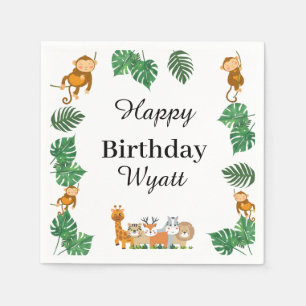 Wild One Safari animal Birthday Napkins