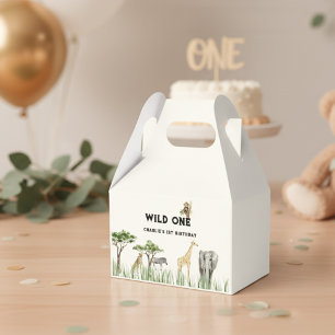 Wild One Safari Animal Birthday Party Favor Boxes