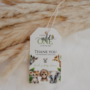 Wild One Safari Animal Jungle Baby Shower Favor Gift Tags