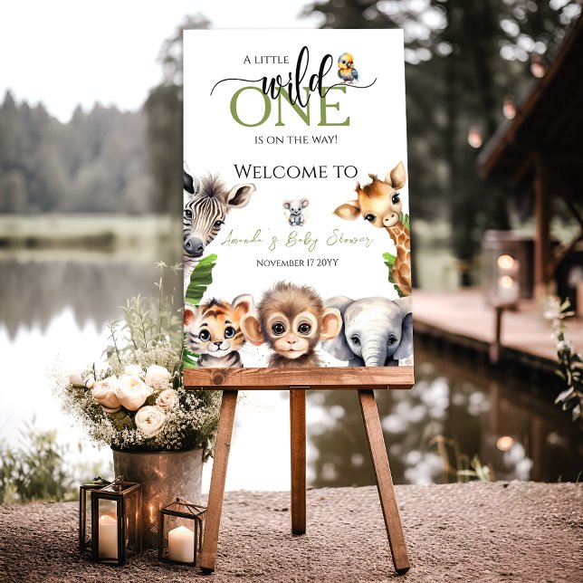Wild One Safari Animal Jungle Baby Shower Welcome Foam Board (Creator Uploaded)