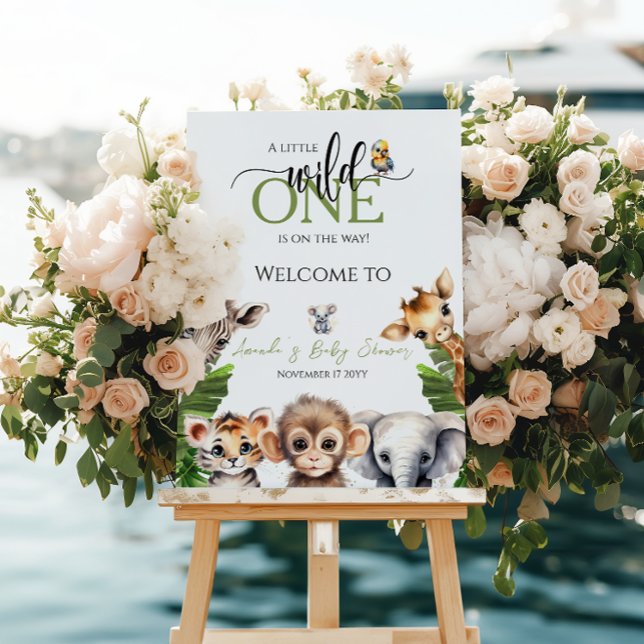 Wild One Safari Animal Jungle Baby Shower Welcome Foam Board (Creator Uploaded)
