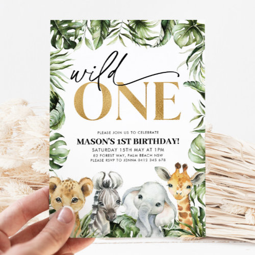 Wild One Safari Animals 1st Birthday Boys