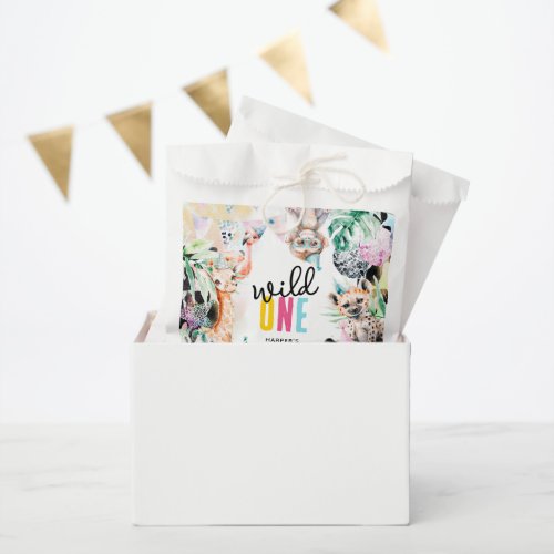 Wild One Safari Animals 1st Birthday Favor Bag