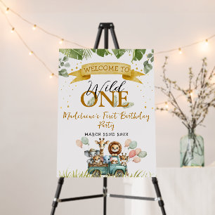 Wild One Safari Animals 1st Birthday Foam Board