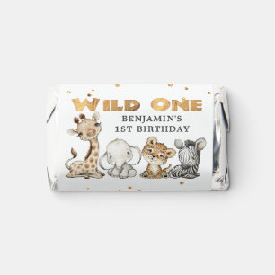 Wild One Safari Animals 1st Birthday Hershey's Min Hershey's Miniatures