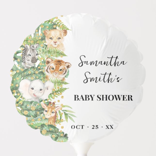 Wild One Safari Animals Baby Shower Balloon (Front)